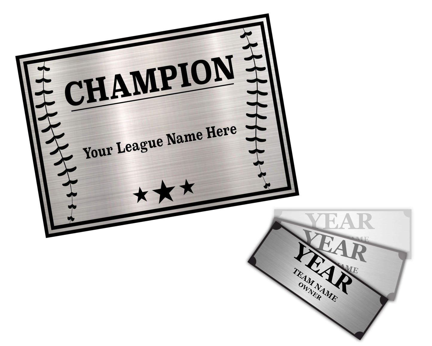 Perpetual Baseball Trophy Engravings - Square Base - Silver