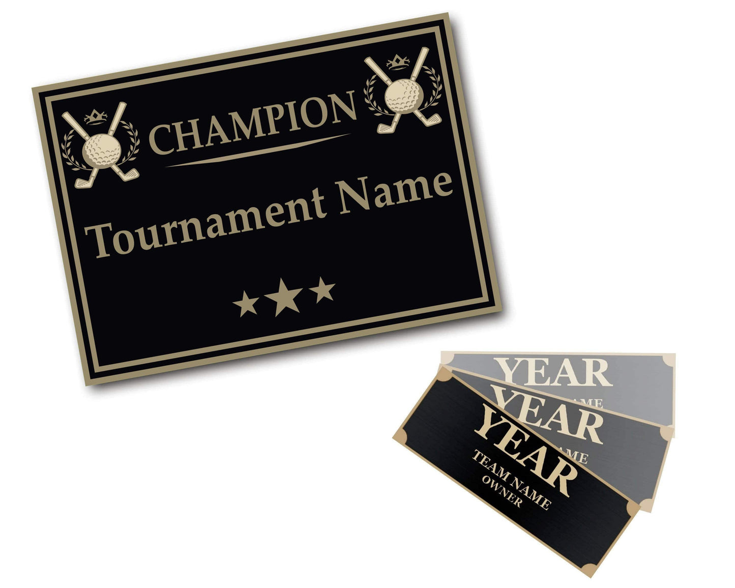 TrophySmack Perpetual Golf Trophy Engravings - SquareBase - Gold