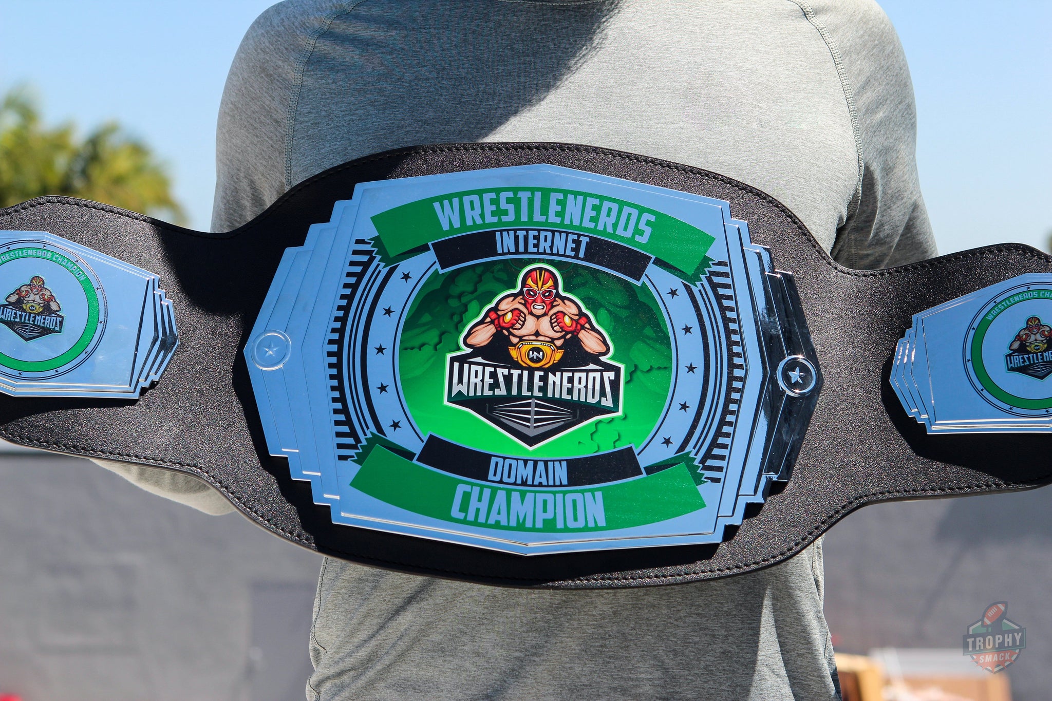 Custom Championship Belt 6lb Title Belts TrophySmack Gold / Black Leather TrophySmack